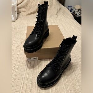 Steve Madden Combat boots with rhinestones, brand new never worn!